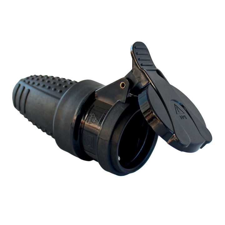 Anco Földelt gumi dugalj fedéllel, 16A, 250V, IP44