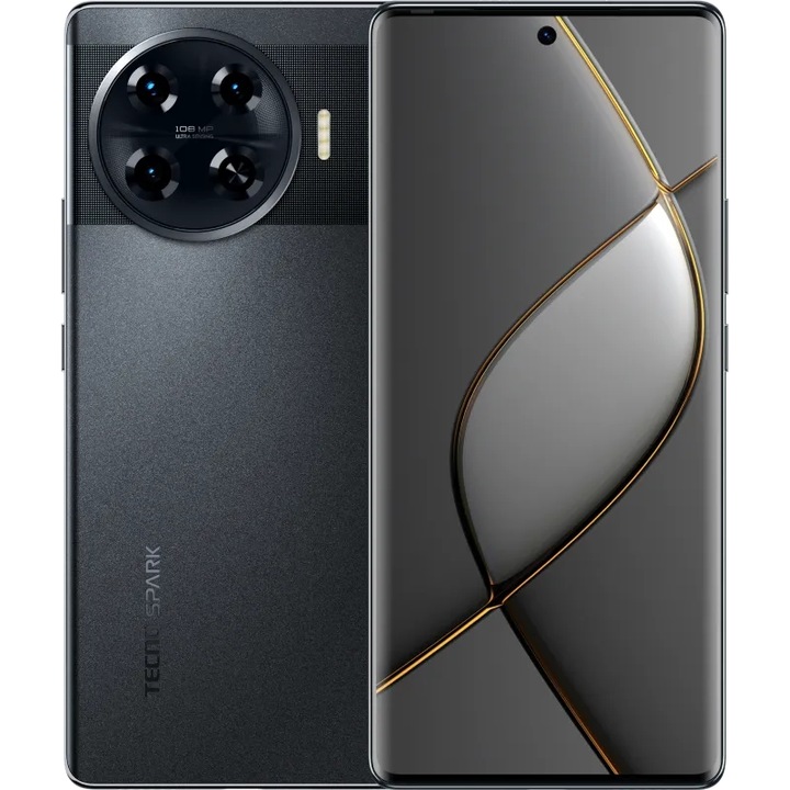 Смартфон Tecno Spark 20 Pro+, 8+256 GB, Черен