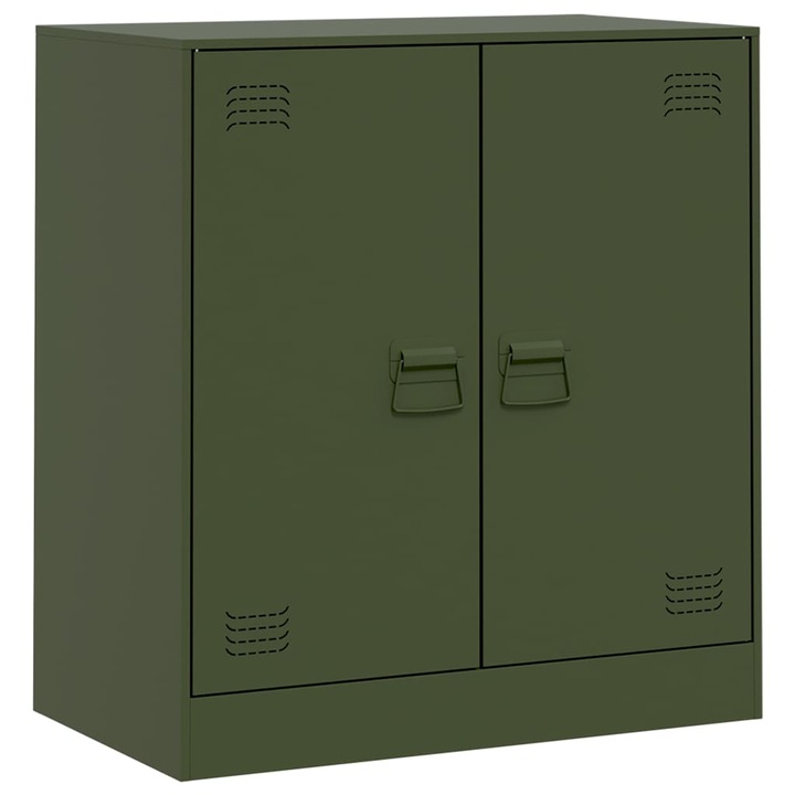 Bufeta vidaXL, verde maslina, 67x39x73 cm, otel, 16.4 Kg