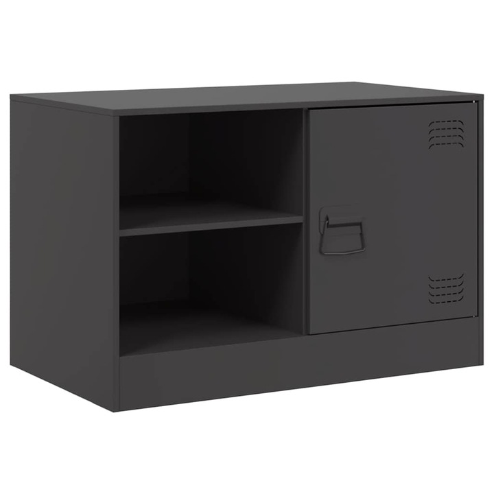 Dulap TV vidaXL, negru, 67x39x44 cm, otel, 9.45 Kg