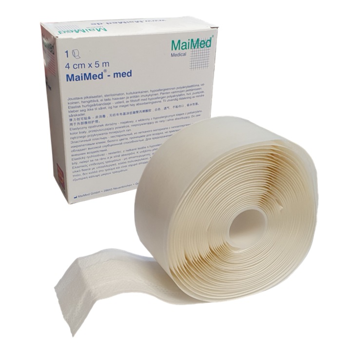Медицински пластир, Vaya, Еластичен, 4 смx5 м, Бял