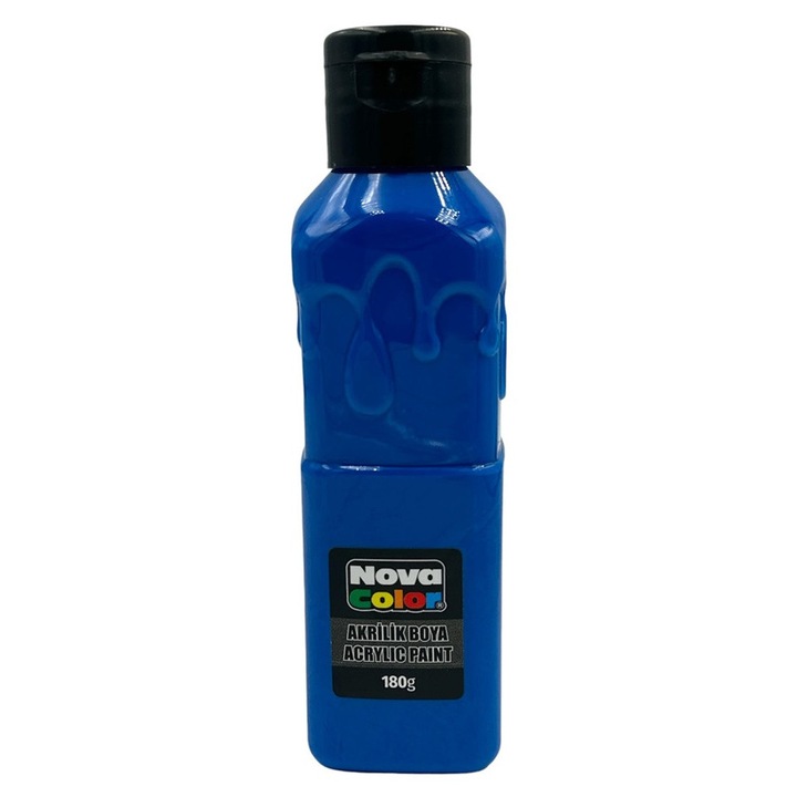 Culoare acrilica 180 ML, albastru, NOVA COLOR