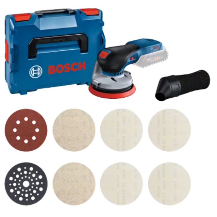 Set slefuire BOSCH Professional GEX 18V-125 + M480, 18V, cutie, fara acumulator/incarcator