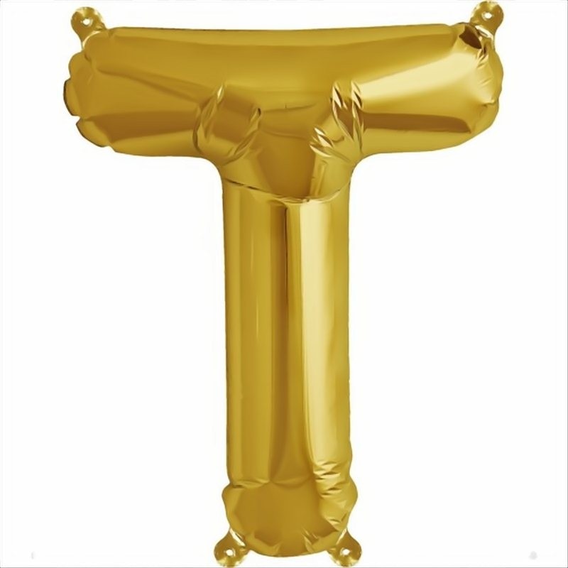 Balon folie litera T mini aurii (Gold) 41 cm, Amscan 33051