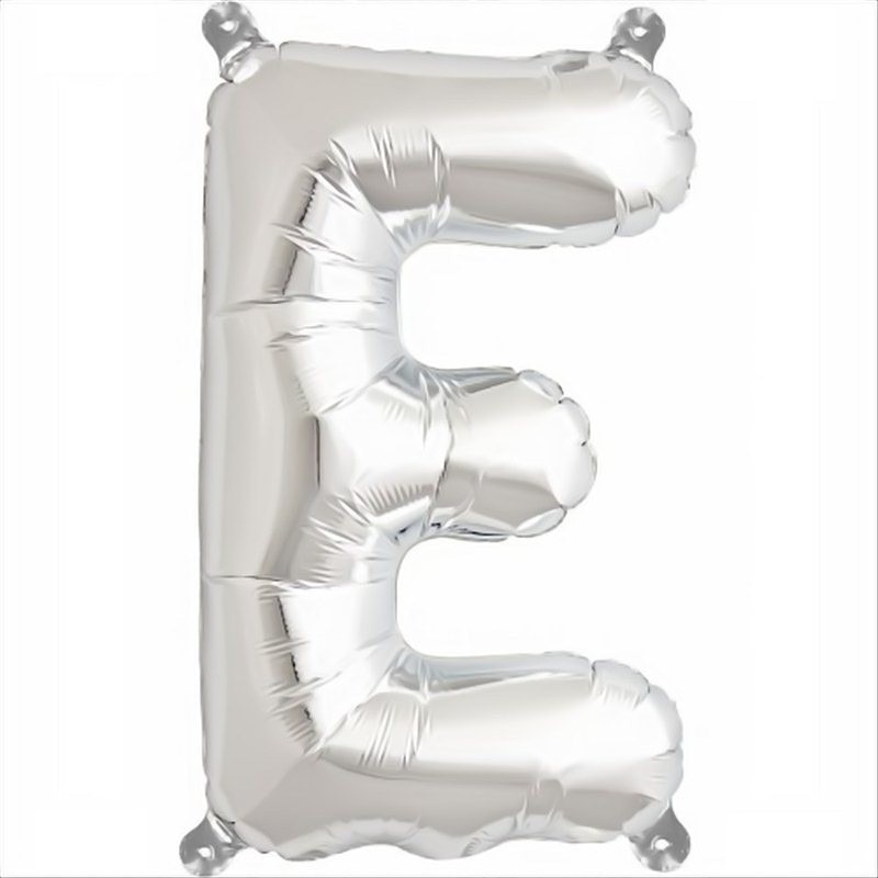 Balon folie litera E mini argintii (Silver), 41 cm, Northstar