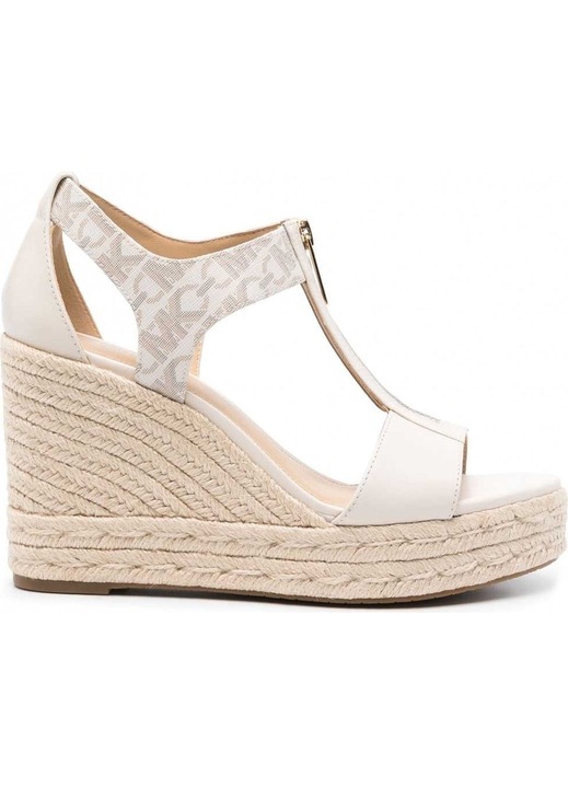 Sandale cu platforma, Michael Kors, Piele naturala, Bej, Bej