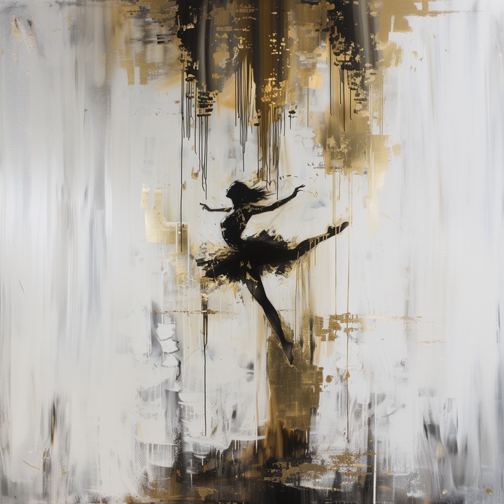 Картина на платно спалня, хол, жена, балерина, танц на живота, 45 x 45 cm