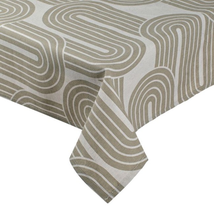 Кухненска покривка за маса, модел Summer lines, материал 60% Памук - 40% Полиестер, Дължина x Ширина: 180 x 140 см, бежов