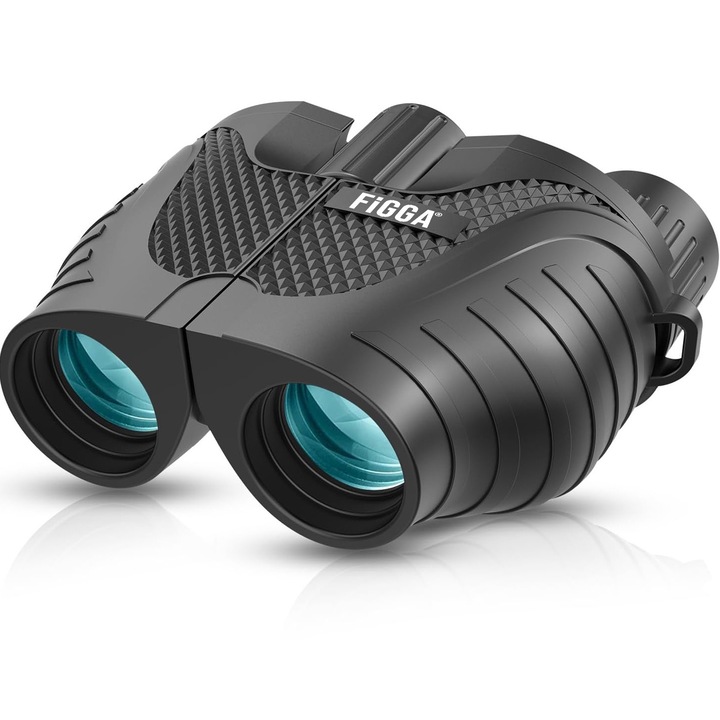 Távcső 15 x 25 FiGGA®️ Prémium Prism BAK4 lencsék, Éjjellátó, Vízálló, Felnőtteknek és Gyerekeknek, Magas fókuszálási teljesítmény Madármegfigyeléshez, Vadászathoz, Utazáshoz, Turizmushoz, Fekete