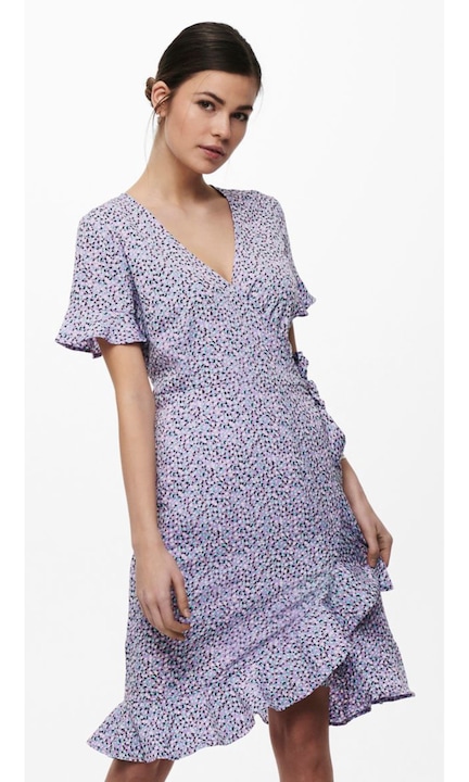 Rövid női ruha CSAK, 4056, Elegáns, Poliészter, Lila