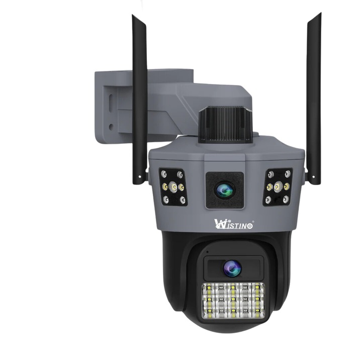 4G камера за наблюдение SIM карта 6K, 2 лещи, Управление от приложението, Автоматично проследяване, Водоустойчивост IP66