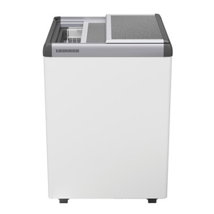 Lada congelatoare pentru inghetata LIEBHERR EFE 1500, 142 l volum brut, 82, 5/62, 5/66cm, Clasa C, 365 kWh/a, -10 °C pana la -24 °C, Capac glisant din aluminiu, Otel, Alb
