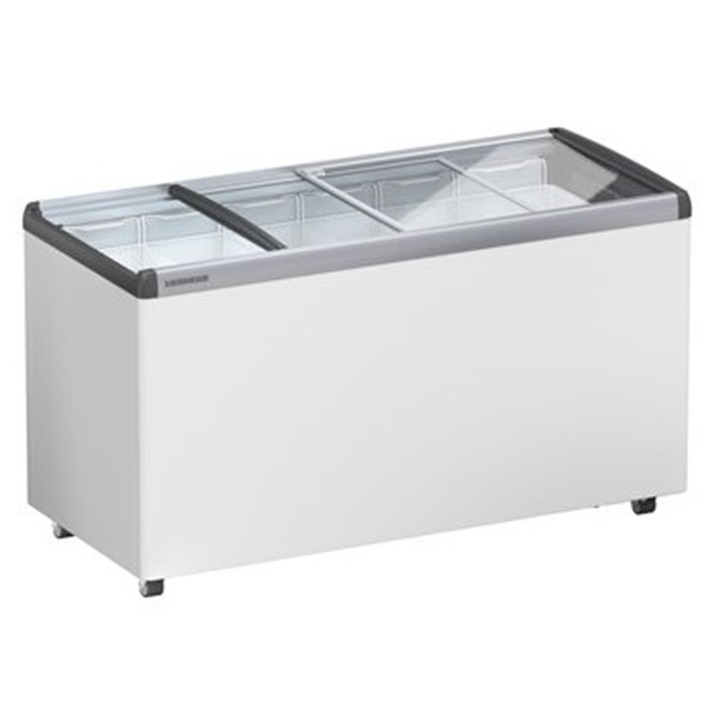 Lada congelatoare pentru inghetata LIEBHERR EFE 4652, 444l Volum brut, 82, 5/146, 5/66cm, Clasa D, Capac glisant din sticla, Otel, Alb