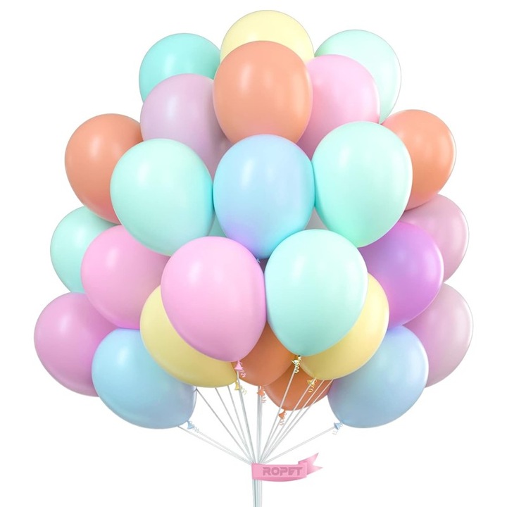 Set 100 baloane latex, pastel, 25cm, Ropet