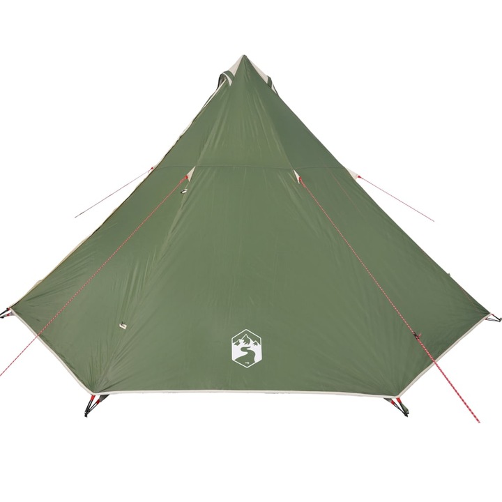 VidaXL 8 személyes zöld vízálló tipi családi sátor 400 x 400 x 200 cm 3.7 kg