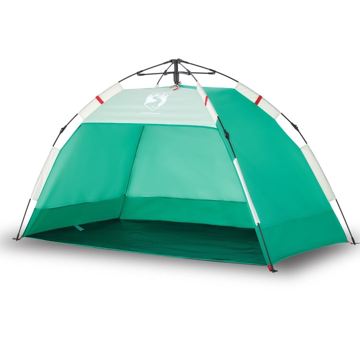 Cort camping 4 persoane vidaXL, verde marin, impermeabil setare rapida, 1.6 Kg