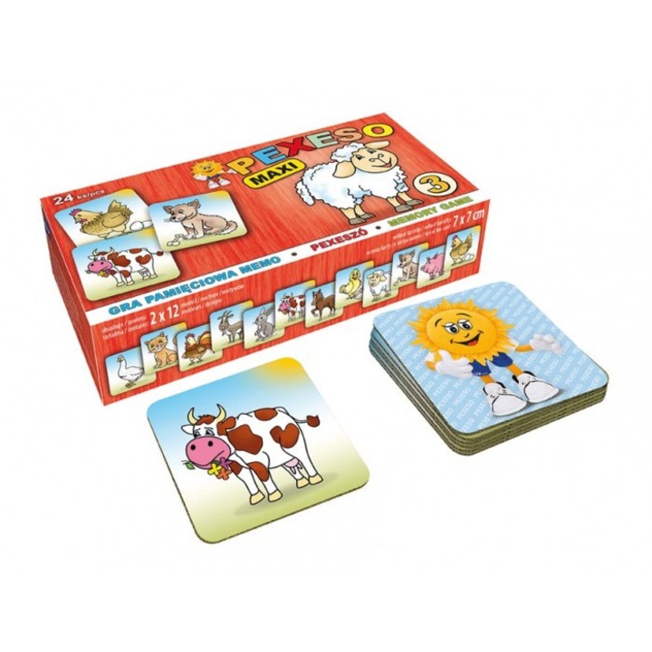 Memóriajáték, MFP, Karton, Mintás, 7x7 cm, 3 év+, Többszínű