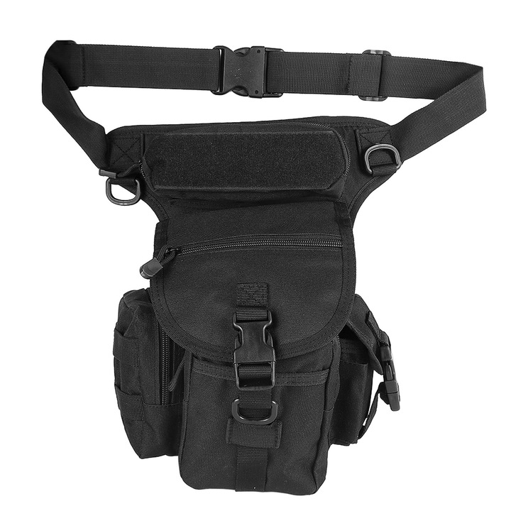 Lábtáska, QttvbTna, Oxford, motorozáshoz és túrázáshoz, fekete