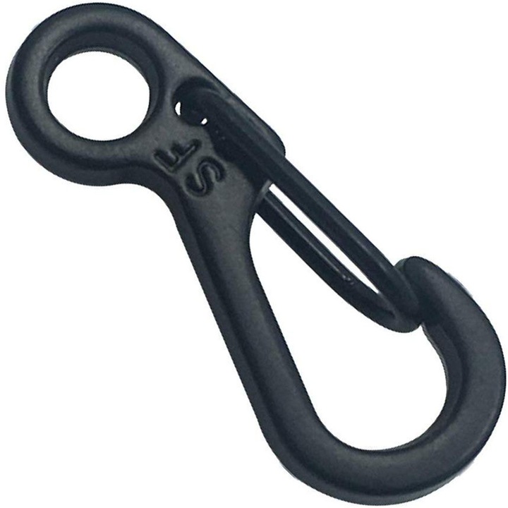 Set 5 Carabiniere Mini QttvbTna, Aliaj Zinc, Rezistenta 15kg, 2.5x1cm, Argintiu
