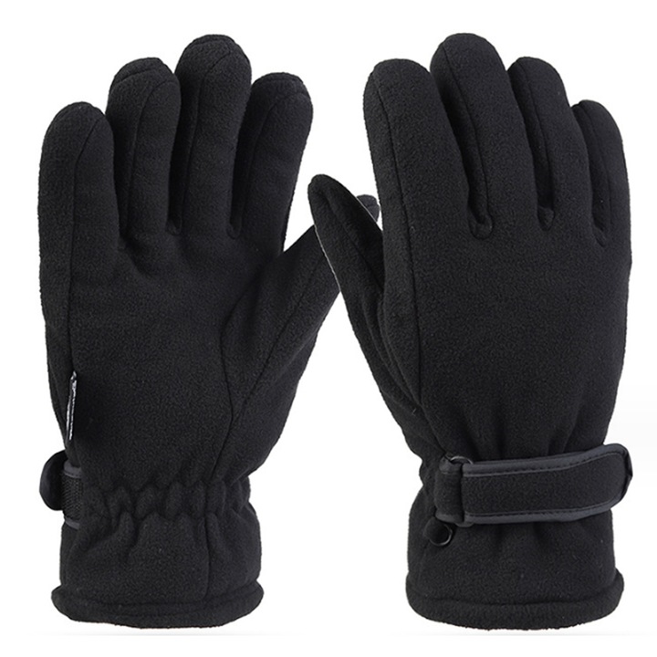 Manusi, QttvbTna, Thinsulate Thermal Fleece, Palm Grip, negru