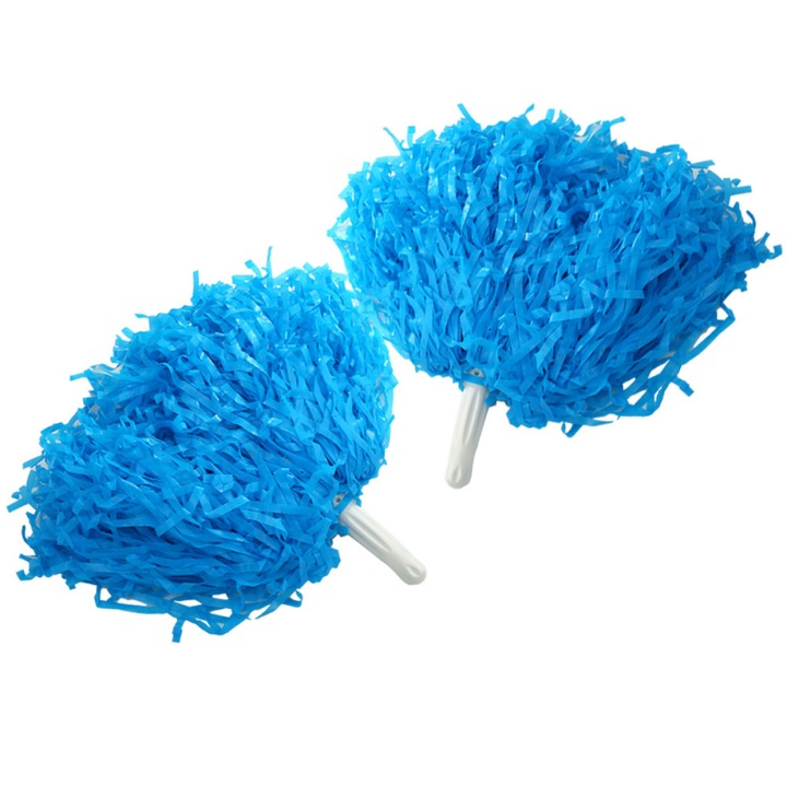 Set 2 pompoane pentru majorete, QttvbTna, Plastic, Albastru