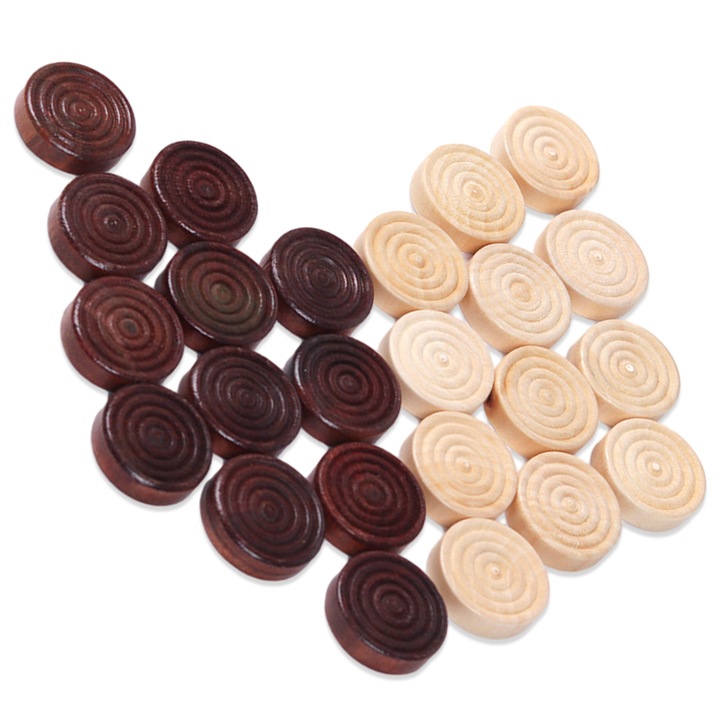 Accesorii sah, Enforose, Maro/Alb, Lemn, 24 buc