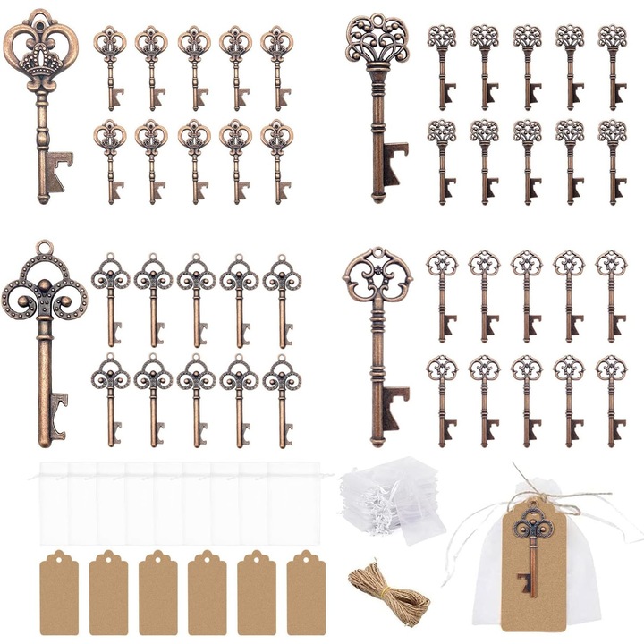 Комплект отварачки за бутилки, QttvbTna, 40 части, бронз