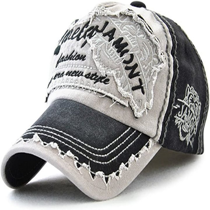 Мъжка шапка, QttvbTna, Памук, Обиколка 56-60 см, Черна / Светло сива