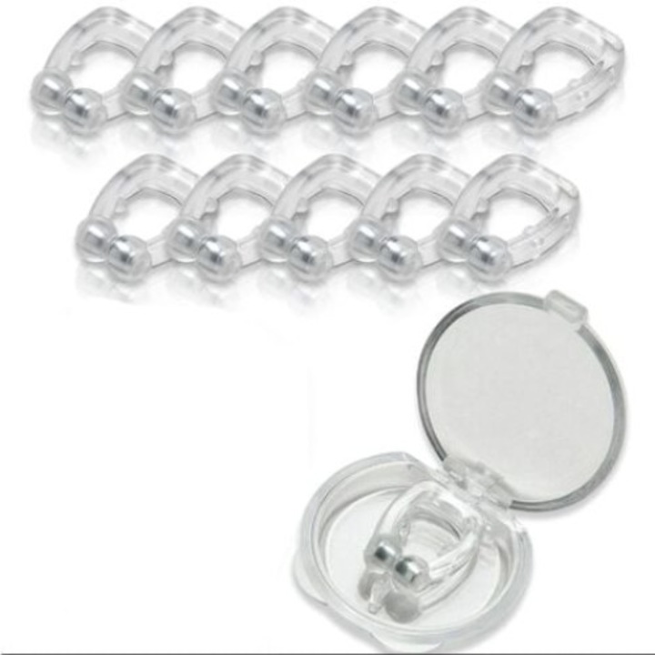 Set 12 clipsuri anti-sforait Tovbmup, magnetice, confortabile, reutilizabile, silicon
