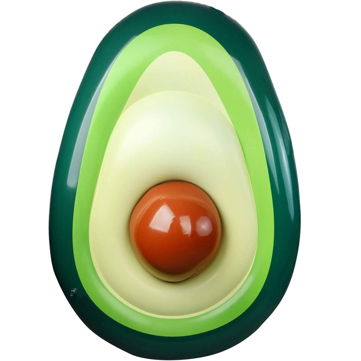 Комплект Надуваем дюшек + топка, QttvbTna, PVC, модел Авокадо, 160 х 130 см, Зелен/Кафяв