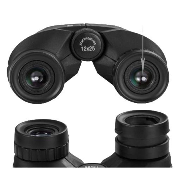 Бинокъл QttvbTna, 12x25, видимост при слаба светлина, водоустойчив, компактен, многослоен