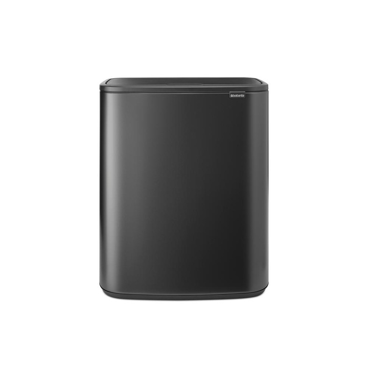 Cos de gunoi Brabantia Bo Touch 2x30L, Gri Confident, Negru