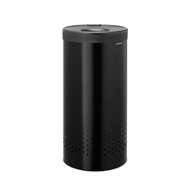 Кош за пране Brabantia 35L, Matt Black, Пластмасов капак, Черен