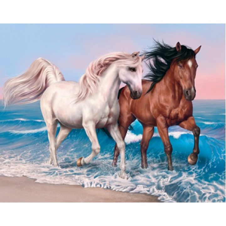 Рисуване по номера Art-hobby, Волни коне, 27711 размер 50x40 см, животни