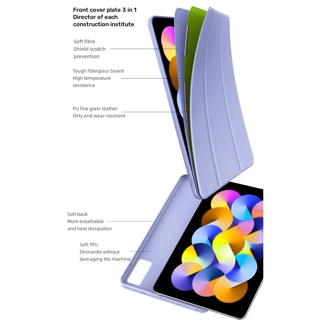 Husa Ultra Slim, pentru Lenovo Tab M11 / K11, 11.0", Silicon TPU, Smart Cover - Mov