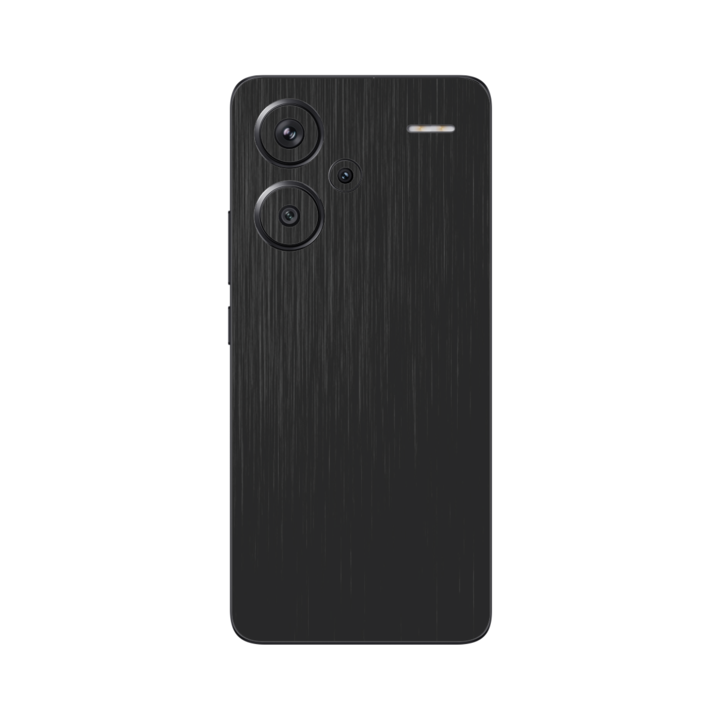 Folie iSkinz pentru Xiaomi Redmi Note 13 Pro+ Plus - Brushed Negru, 360 Cut, Skin Adeziv Full Cover, Protectie Carcasa Spate si Laterale