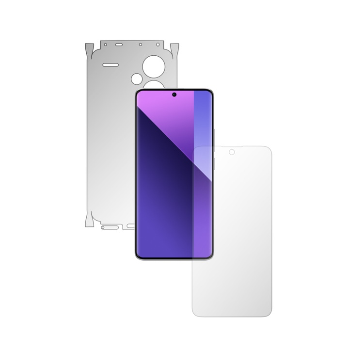 iSkinz Фолио за цяло тяло за Xiaomi Redmi Note 13 Pro+ Plus - Invisible Skinz HD, 360 Cut, ултра-прозрачна силиконова защита на екрана, заден и страничен капак, прозрачна лепилна кожа