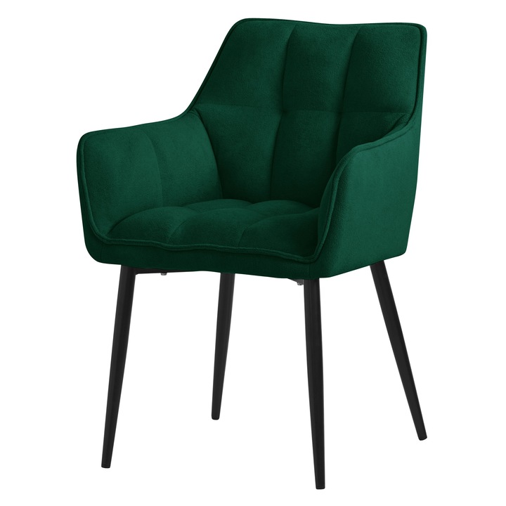 Scaun living, ML-Design, verde, tesatura textila, 57 x 63 x 90 cm, ergonomic, usor de ansamblat