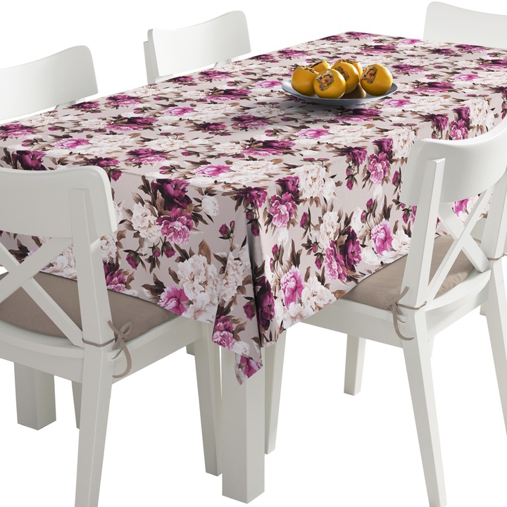 Abrosz, virágok, poliészter, téglalap, méret: 140 cm x 250 cm, TDX078/250