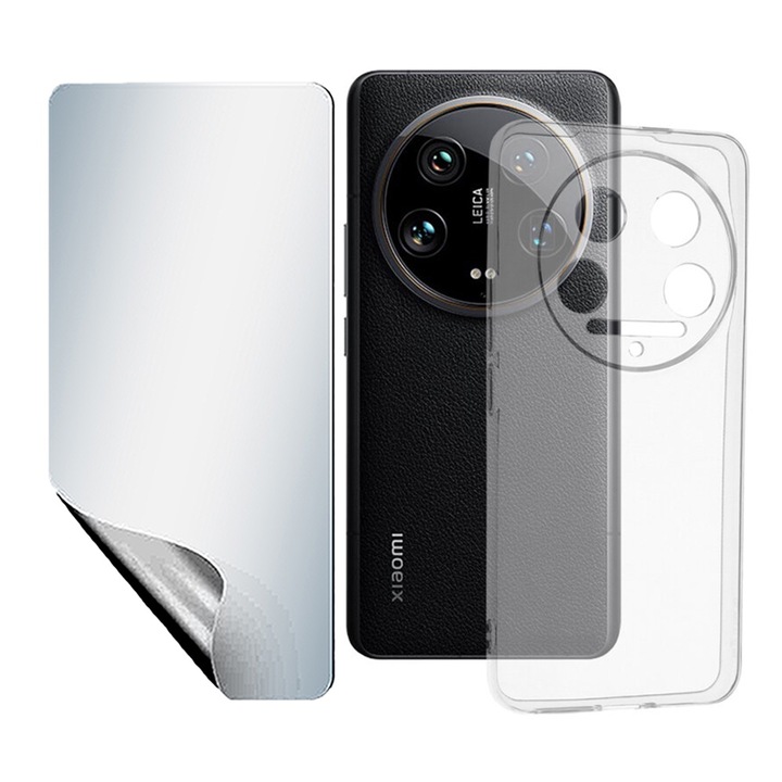 HDClarity regenerálható hidrogél fólia készlet, nagy érzékenység és TPU High Clear 2,0 mm-es tok, amely kompatibilis a Xiaomi 14 Ultra-val, Optim Solution, ütéselnyelés, egyedi, tartós sárgásgátló technológia, átlátszó