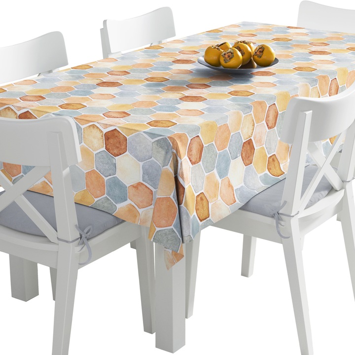 Abrosz, geometrikus hatszögletű, Poliészter, Téglalap, Méret: 140 cm x 450 cm, TDX194/450