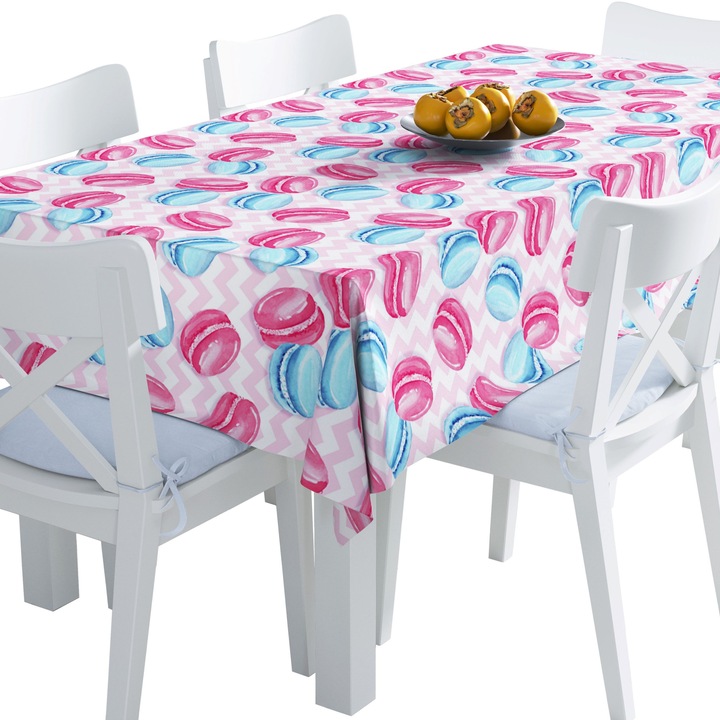Abrosz, rózsaszín kék macarons, poliészter, téglalap, méret: 140 cm x 300 cm, TDX202/300