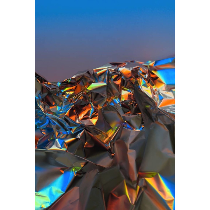 Tapet Premium Canvas, Abstract folie holografic multicolor, 250 x 400 cm