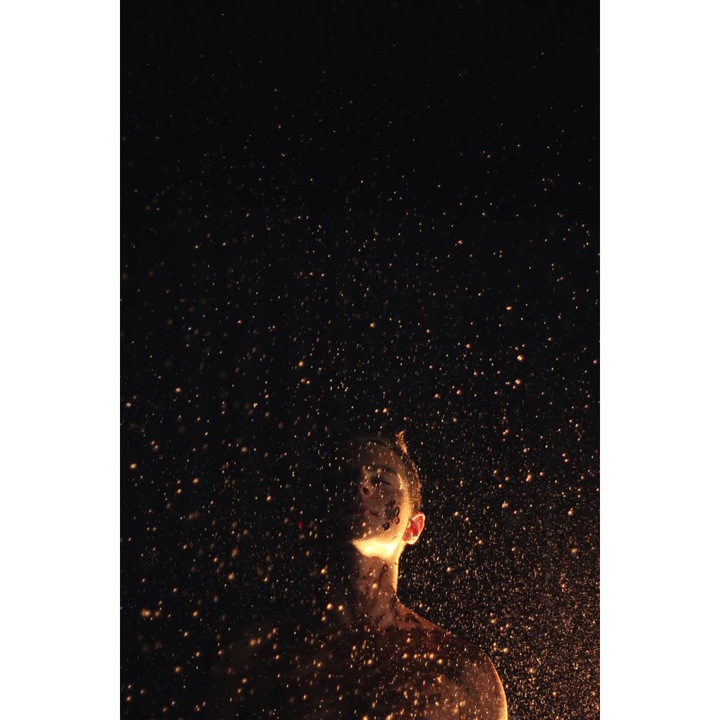 Tapet Premium Canvas, Abstract om fericit scantei foc, 250 x 400 cm