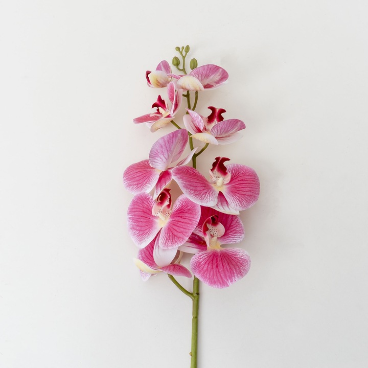 Fir orhidee artificiala, 9 flori, culoare roz inchis, H 97 cm, B.S.P. / CD2012_4