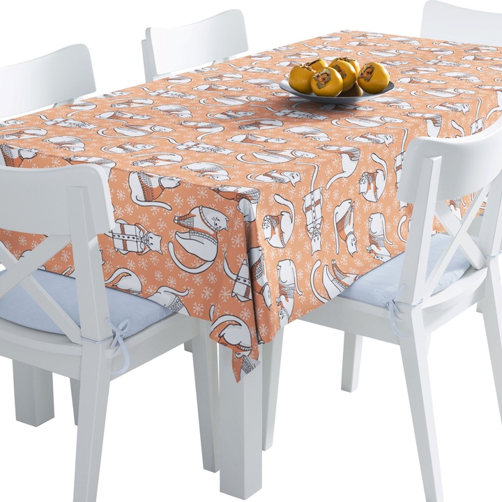 Abrosz, Macskák pulóverben, Poliészter, Téglalap, Méret: 140 cm x 300 cm, TDX250/300
