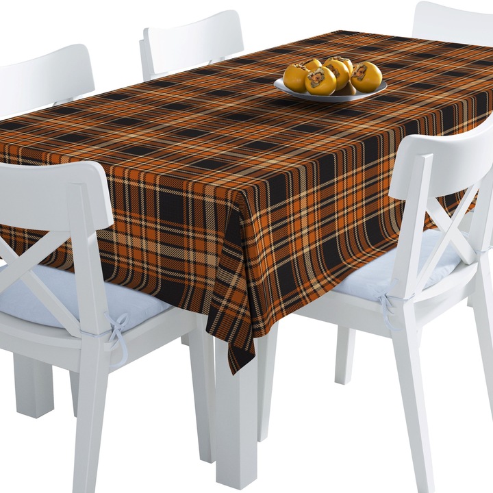 Abrosz, kockás barna, Poliészter, Téglalap, Mérete: 140 cm x 500 cm, TDX291/500