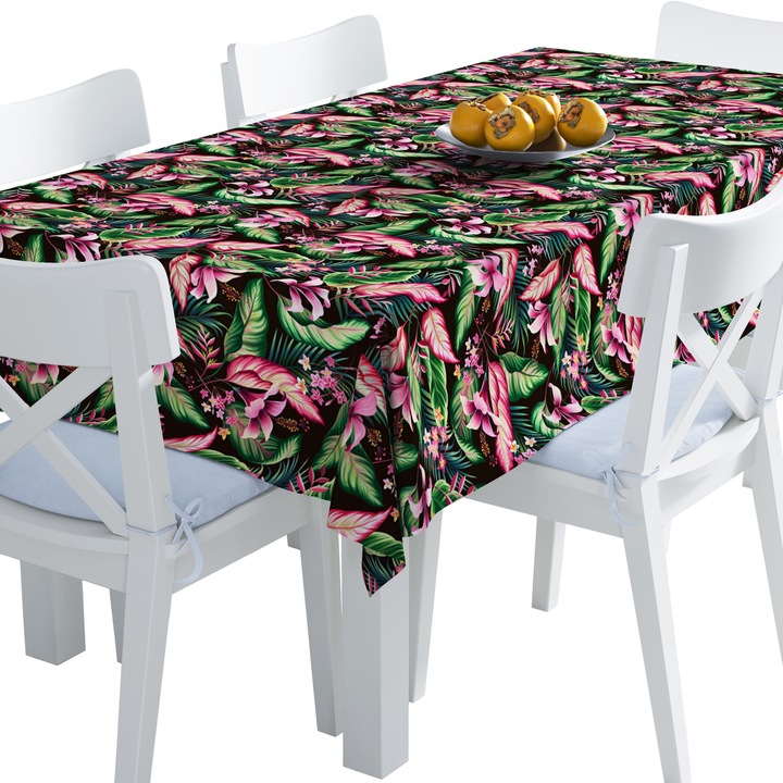 Abrosz, trópusi virágok 2, Poliészter, Téglalap, Méret: 140 cm x 110 cm, TDX297/110