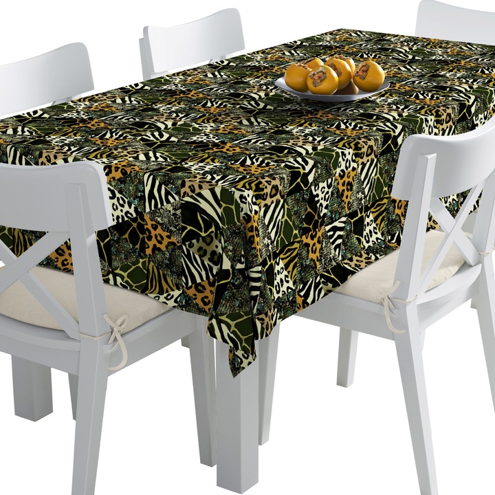 Abrosz, Háromszögek - állatmintás, Poliészter, Téglalap, Méret: 140 cm x 300 cm, TDX318/300