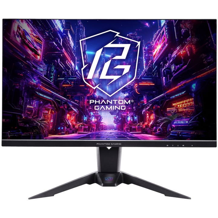 Монитор Gaming LED IPS ASRock PG27QFT2A 27" QHD (2560x1440), 180Hz, 1ms, AMD FreeSync™, VESA DisplayHDR™ 400, 90% DCI-P3 / 99% sRGB Color Space, Antena WiFi, 2x HDMI, Display Port, Jack, Pivot, VESA, Черен